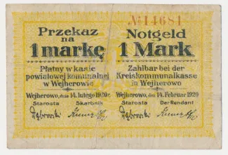 Polish notgeld 1 Marka, 1920 obverse