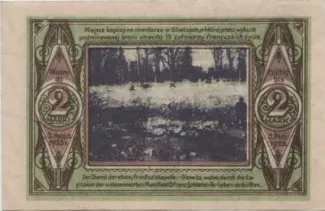 Polish notgeld 2 Mark, 1922 reverse