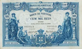 Portugal 100.000 Réis 1st., 1894-1909 obverse