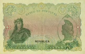 Portugal 10.000 Réis, 1908-1910 reverse