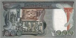 Portugal 1.000 Escudos 9th., 1965 reverse