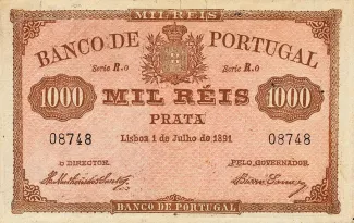 Portugal 1.000 Réis 1st., 1891 obverse