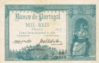 Portugal 1.000 Réis 3rd., 1917 obverse