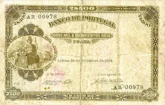 Portugal 2.500 Réis 3rd., 1903-1905 obverse