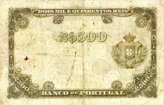 Portugal 2.500 Réis 3rd., 1903-1905 reverse