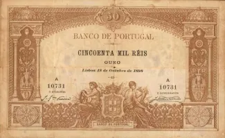 Portugal 50.000 Réis 2nd., 1898-1900 obverse