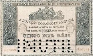 Portugal 5.000 Réis 2nd., 1890 obverse