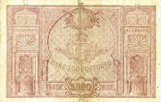 Portugal 5.000 Réis 4th., 1894-1900 reverse