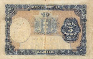 Portugal 5.000 Réis 6th., 1903-1907 reverse