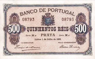 Portugal 500 Réis 1st., 1891 obverse