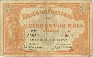 Portugal 500 Réis 2nd., 1899-1900 obverse