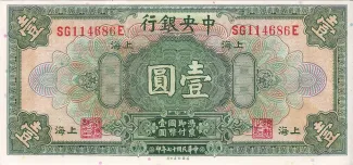 Republic of China 1 Yuan / Dollar, 17 obverse