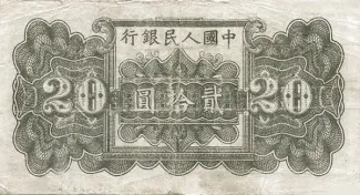 Republic of China 20 Yuan, 38 reverse