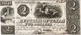 Republic of Texas 2 Dollars, 1839-1841
