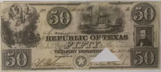 Republic of Texas 50 Dollars, 1839-1841