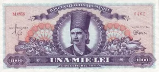 Romania 1.000 Lei, 1947 obverse