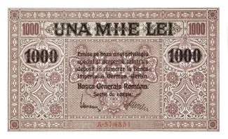 Romania 1,000 Lei, 1917 obverse