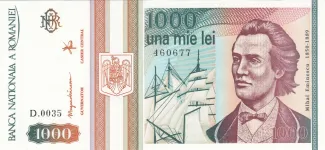 Romania 1.000 Lei, 1993 obverse