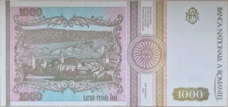 Romania 1.000 Lei, 1991 reverse