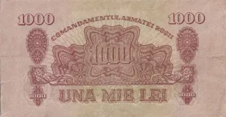 Romania 1,000 Lei, 1944 reverse