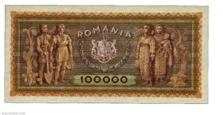 Romania 100.000 Lei, 1947 reverse