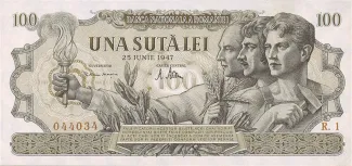 Romania 100 Lei, 1947 obverse