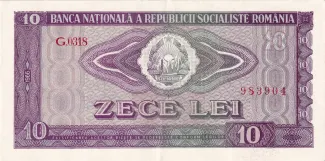 Romania 10 Lei, 1966 obverse