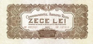 Romania 10 Lei, 1944 obverse