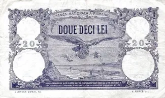 Romania 20 Lei, 1909-1929 reverse