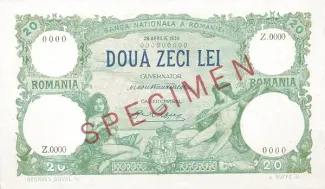 Romania 20 Lei, 1939 P-41 obverse