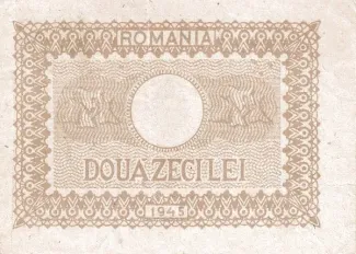 Romania 20 Lei, 1945 reverse