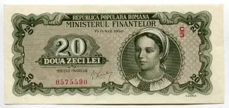 Romania 20 Lei, 1950 obverse