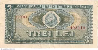 Romania 3 Lei, 1966 obverse