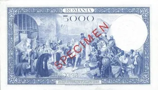Romania 5.000 Lei, 1931 reverse