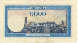 Romania 5.000 Lei, 1944-1945 reverse