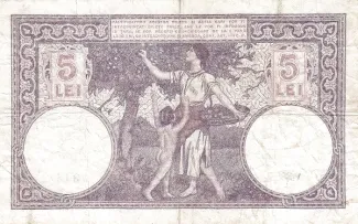Romania 5 Lei, 1929 reverse