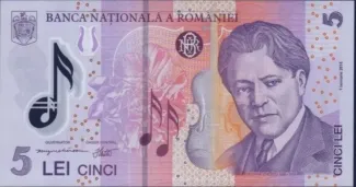 Romania 5 Lei, 2018-2023 obverse