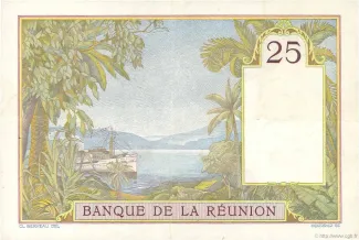 Runion 25 Francs, 1930-1944 reverse