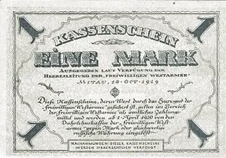 Russia - Civil war issues 1 Mark, 1919 reverse