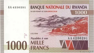Rwanda 1.000 Francs, 1994 obverse