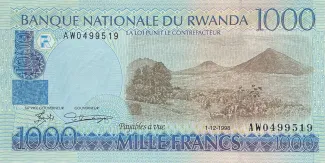 Rwanda 1.000 Francs, 1998 obverse