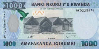 Rwanda 1.000 Francs, 2015 obverse