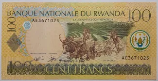 Rwanda 100 Francs, 2003 obverse