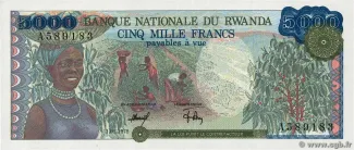 Rwanda 5.000 Francs, 1978 obverse