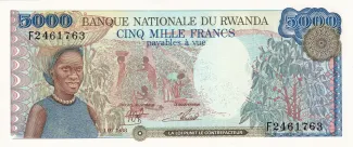 Rwanda 5.000 Francs, 1988 obverse