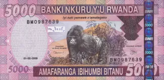 Rwanda 5.000 Francs, 2009 obverse