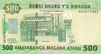 Rwanda 500 Francs, 2008 obverse