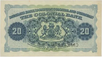 Saint Lucia 20 Dollars, 1926 reverse