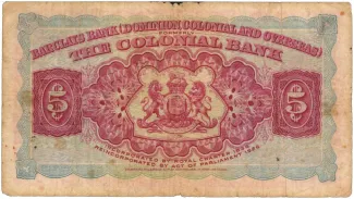 Saint Lucia 5 Dollars, 1940-1941 reverse