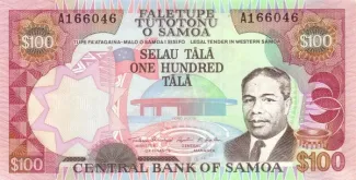 Samoa 100 Tālā, 1990 obverse